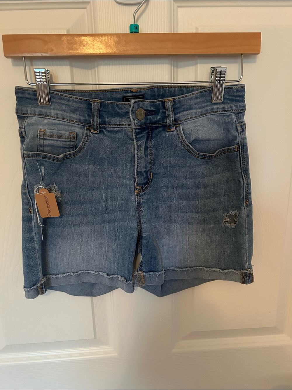GAP Girls' Light Blue Distressed Denim Shorts size 12